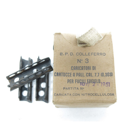 Boite de 3 clips fusil Enfield neuf en boite d'origine Italie 1969