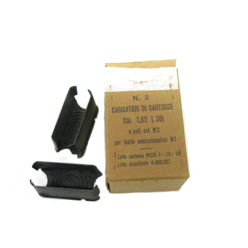 Boite de 2 clips fusil Garand M1 neuf en boite Italie 1969