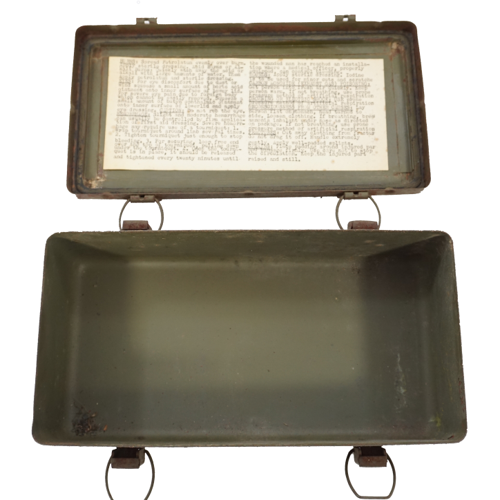 Boîte Originale US "First Aid - For emergency Use only" de véhicule et Jeep WW2