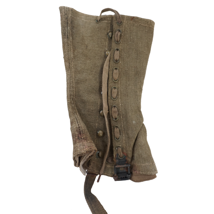 Paire de guêtres de l'armée française des années 50, époque Algérie/Indochine