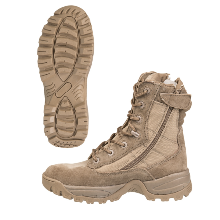 Boots tactique double zip sables