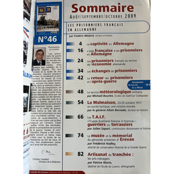 Lot de 3 revues 14-18 Le magazine de la Grande Guerre (43,44,46) et un Hors Série No 8