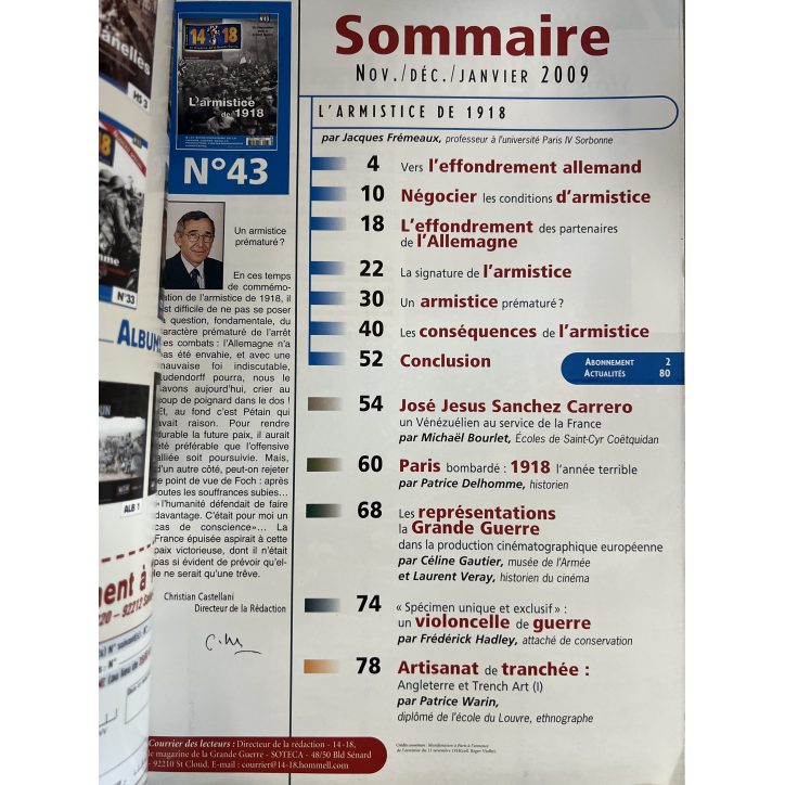 Lot de 3 revues 14-18 Le magazine de la Grande Guerre (43,44,46) et un Hors Série No 8