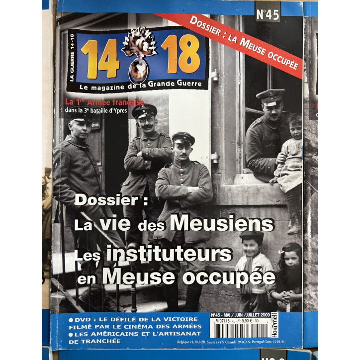 Lot de 4 revues 14-18 Le magazine de la Grande Guerre (43,44,45,46) et un Hors Série No 7 et No 8