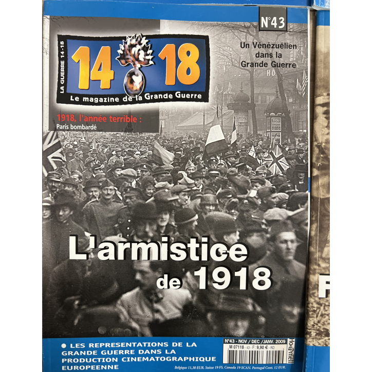 Lot de 4 revues 14-18 Le magazine de la Grande Guerre (43,44,45,46) et un Hors Série No 7 et No 8