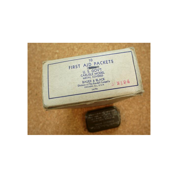 Pansement métal US kaki sans sulfanilamide état neuf de stock