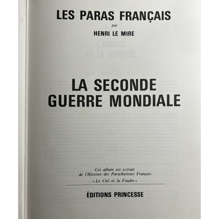 Livre Les Paras Français par henri Le Mire - La 2nd Guerre Mondiale