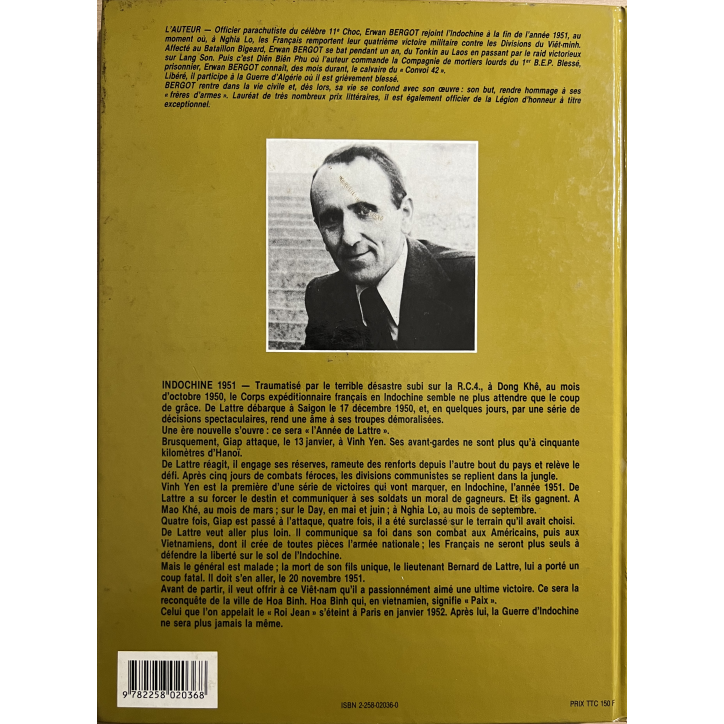 Livre Indochine 1951 L'année De Lattre de Erwan Bergot