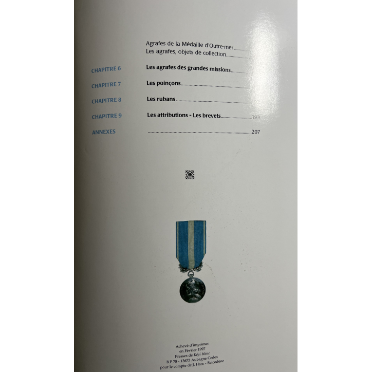 Livre la médaille coloniale de Jean Hass