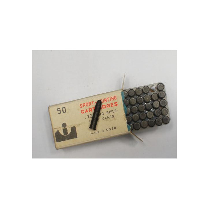 Cartouche 22long rifle acier laqué URSS