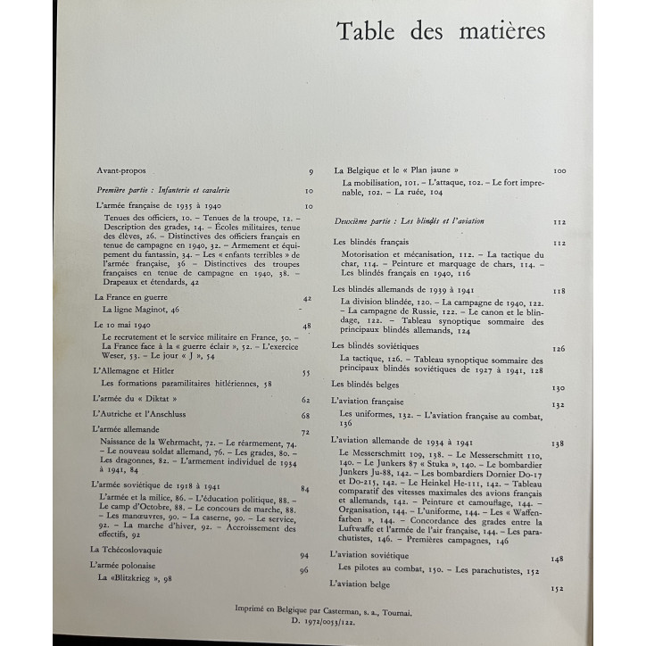 Livre L'uniforme et les armes des soldats de la Guerre 1939 - 1945 - Tome 1
