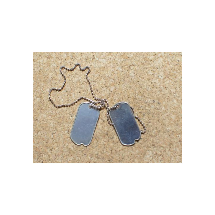 Jeux de 2 plaques d'identités originales réglementaires US 39/45 dog tag Jeux de 2 plaques d'identités originales réglementaires US 39/45 dog tag