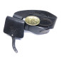 Ceinturon cuir noir US avec sacoche  ref 669
