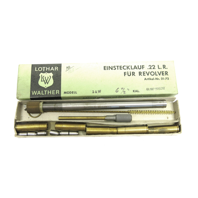 Tube reducteur rayé  Lothar Walther revolver calibre 44 magnum calibre 22 LR   ref 71 canon 6 pouces  1/2  ref 102 