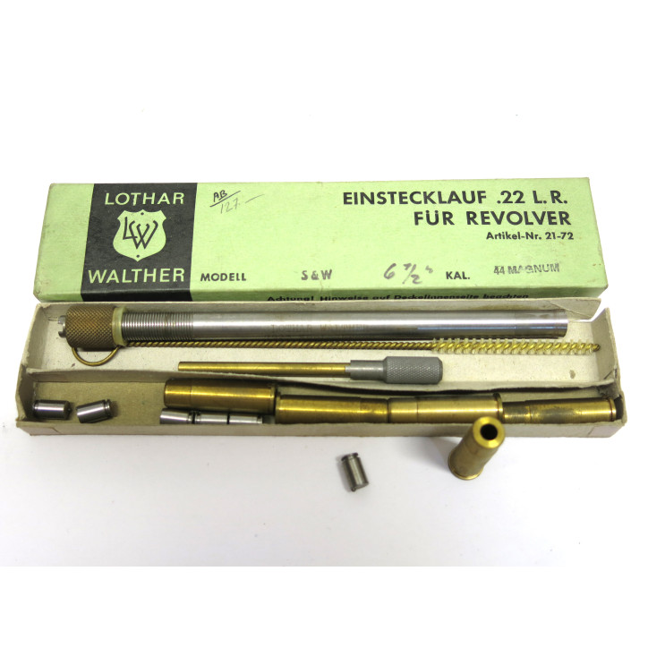Tube reducteur rayé  Lothar Walther revolver calibre 44 magnum calibre 22 LR   ref 71 canon 6 pouces  1/2 