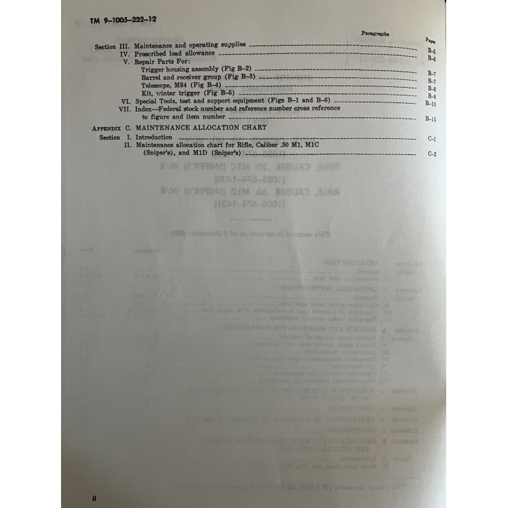 Operator and organizational maintenance manual. Rifle caliber .30