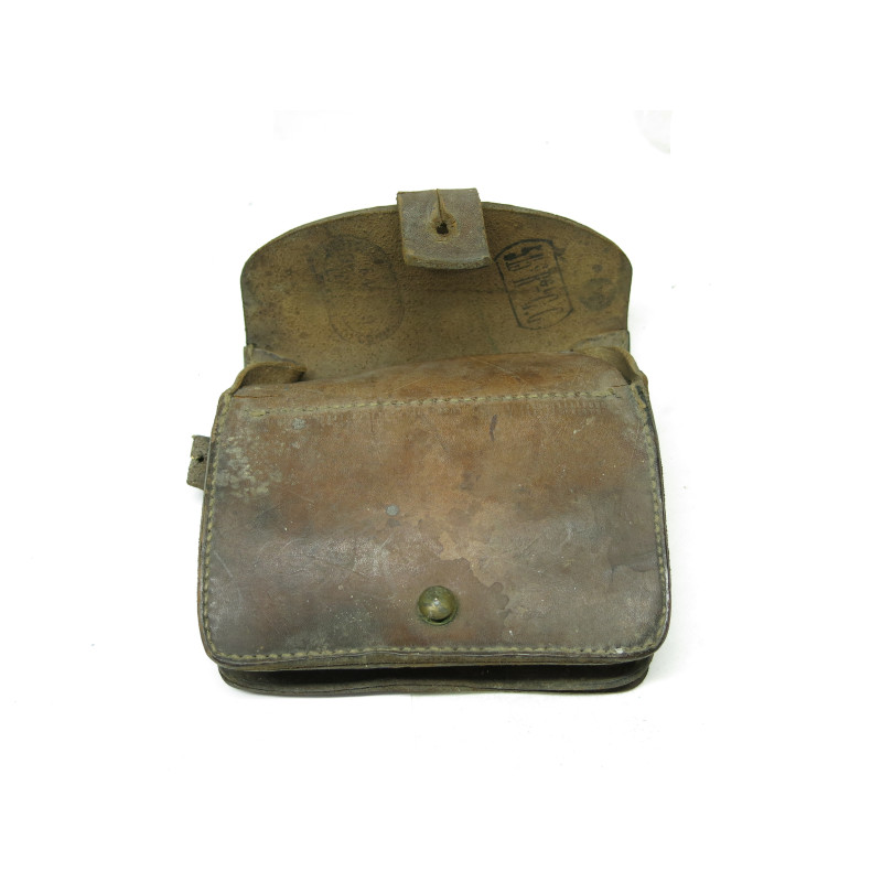 Cartouchière originale fusil  Lebel en cuir marron ref 90