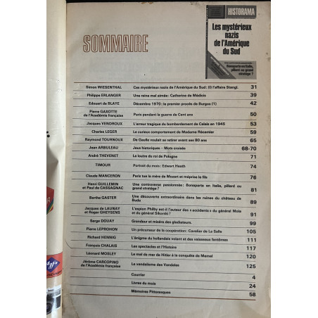 Revue Historama Les mystérieux nazis de l'Amérique du Sud