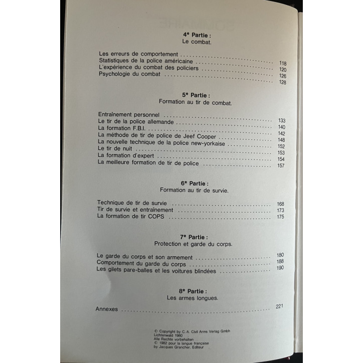 Livre Tirs de combat : Techniques nouvelles di tir de police