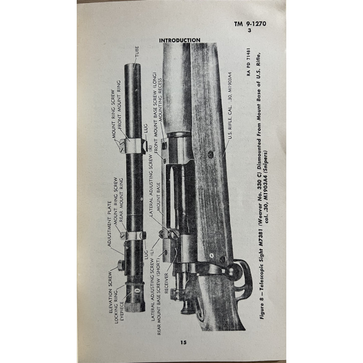 Ordnance Maintenance TM 9-1270 : US Rifles, Cal 30, M1903, A1, A3 and A4