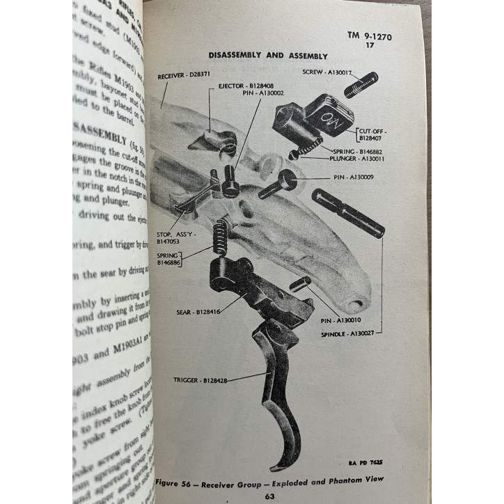 Ordnance Maintenance TM 9-1270 : US Rifles, Cal 30, M1903, A1, A3 and A4