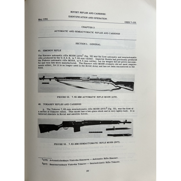 Ordnance corps Soviet rifles and carabines identification and operation 