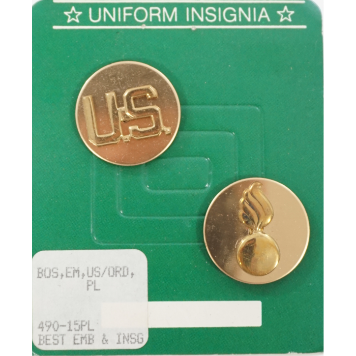 Jeu d' insignes pour uniforme de l'US Army US / Ordnance (ref2)