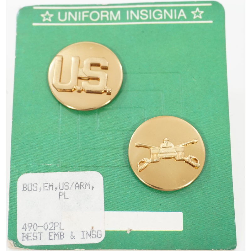 Jeu d' insignes pour uniforme de l'US Army US / Armored (blindé - ref4)