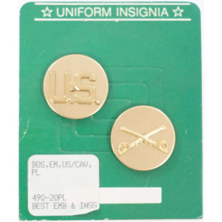 Jeu d' insignes pour uniforme de l'US Army US/Cavalery (ref6)