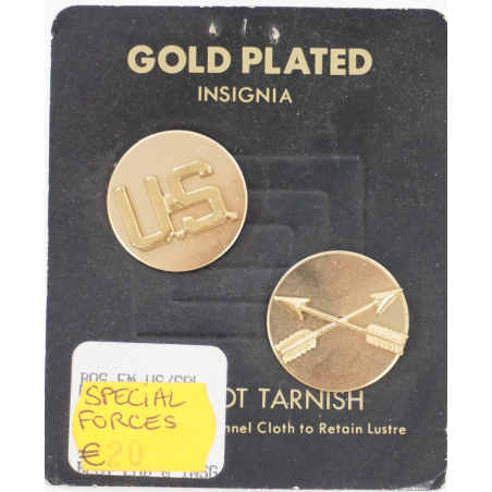 Jeu d' insignes pour uniforme de l'US Army US/special forces Gold Plated (ref8)