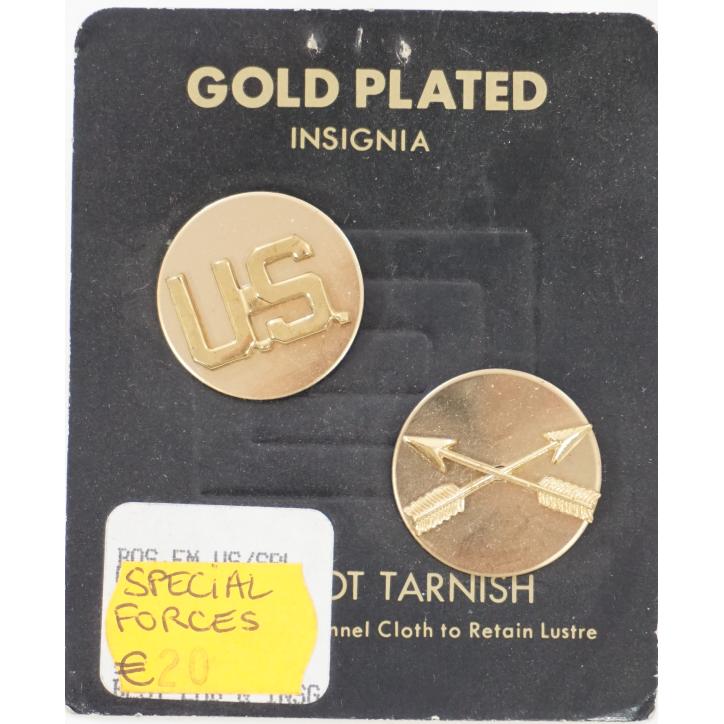 Jeu d' insignes pour uniforme de l'US Army US/special forces Gold Plated (ref8)