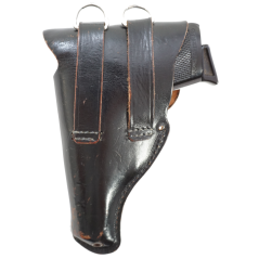 Etui en cuir noir pour Walther PP après guerre