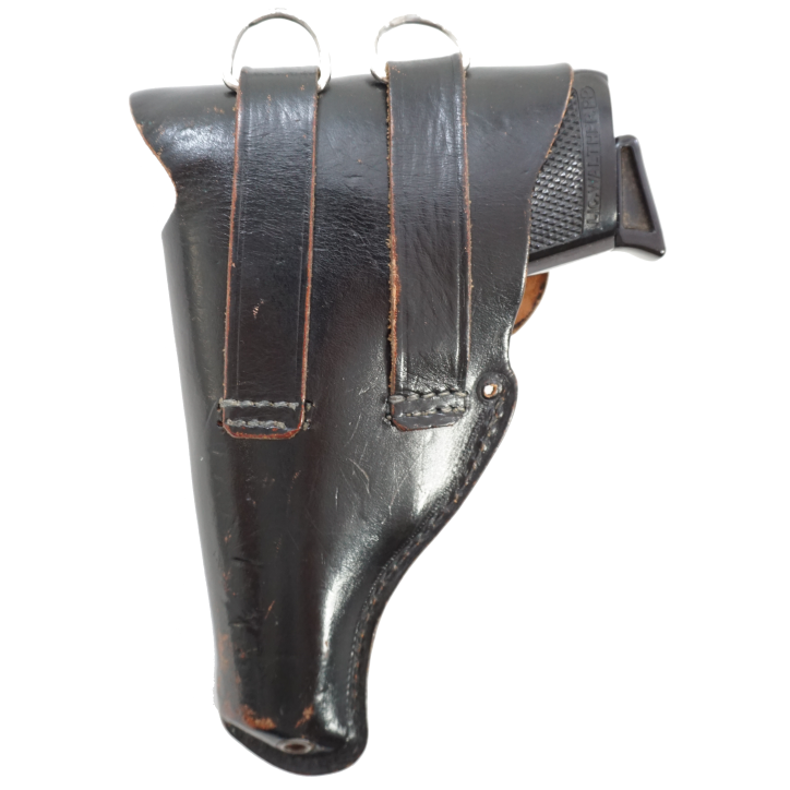 Etui en cuir noir pour Walther PP après guerre