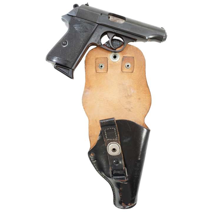 Etui en cuir noir pour Walther PP après guerre