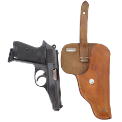 Etui cuir marron pour Walther PP fabrication de résistants WW2