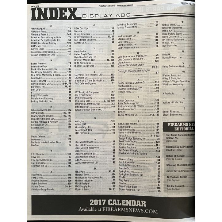 Revue Firearms News Vol 70, Issue 27 - 2016