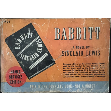 Livre Babbit by Sinclair Lewis - Armed services edition
