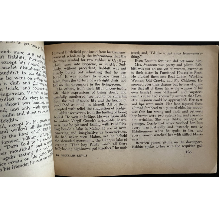 Livre Babbit by Sinclair Lewis - Armed services édition