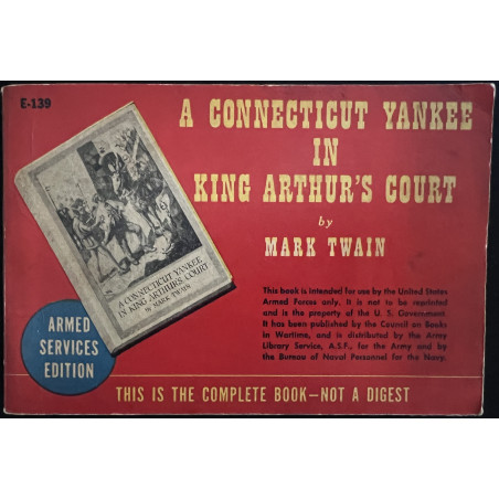 Livre A Connecticut Yankee in king Arthur's Court by Mark Twain - Armed services edition