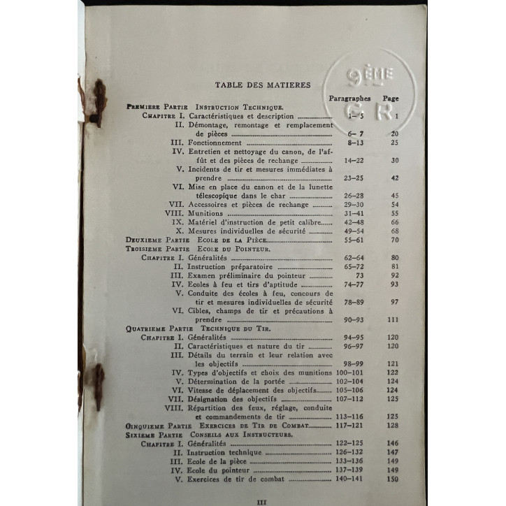 Manuel de campagne - Canon de chars de 37mm M5 (monté sur chars) de 1943