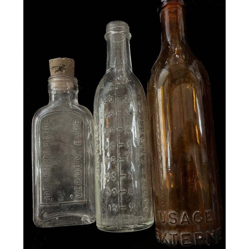 Lot de trois bouteilles des tranchées époque 14-18 