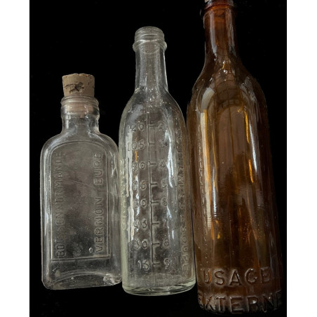 Lot de trois bouteilles des tranchées époque 14-18 