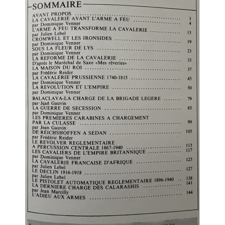 Livre Les armes de cavalerie - Dominique Venner