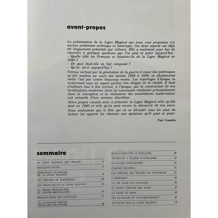 Livre La Ligne Maginot - Images d'hier et d'aujourd'hui - Paul Gamelin