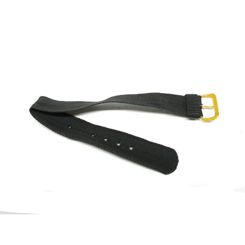 Bracelet nylon noir pour montre ou boussole ref 72