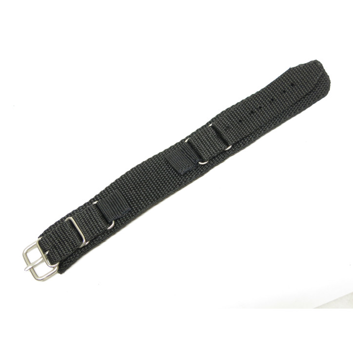 Bracelet commando nylon noir pour montre ou boussole ref 72