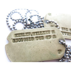 Jeux de 4 plaques d'identités originales réglementaires US Kerlin ref 223