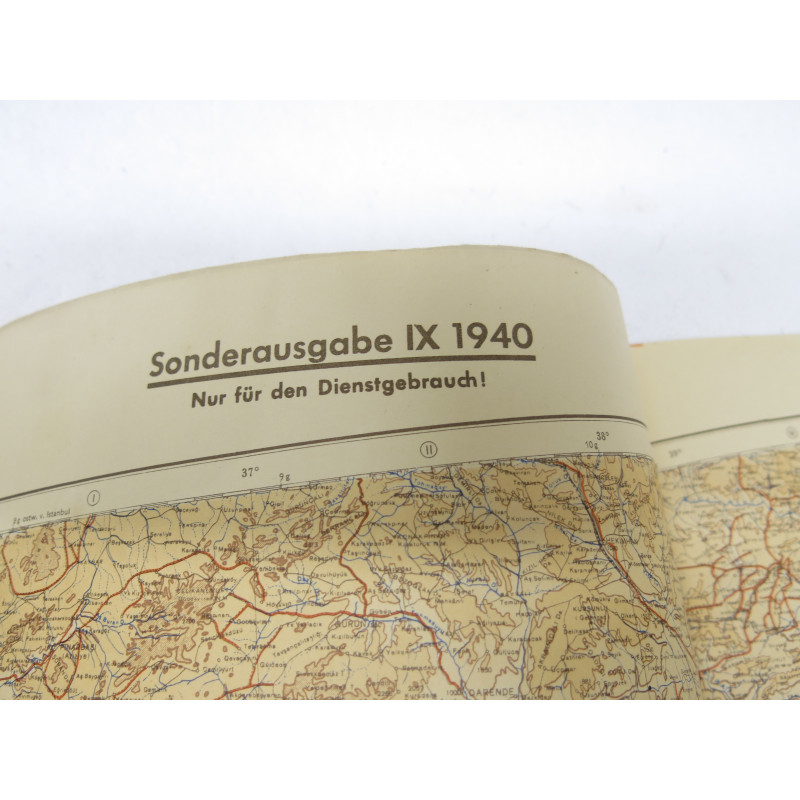 Carte d'état major Allemand 1940 Region Chypre Turquie 