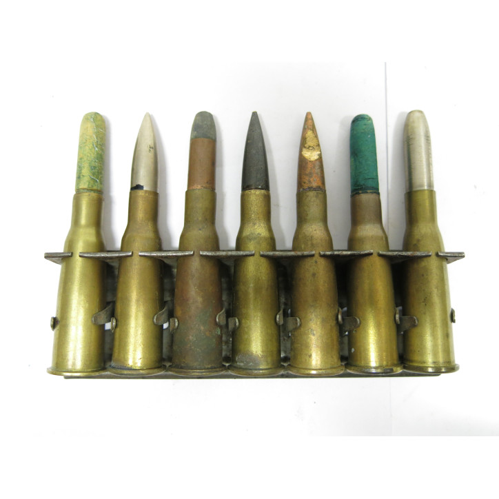 Lot de 7 cartouches fusil Lebel sur lame ref 566 categorie C 