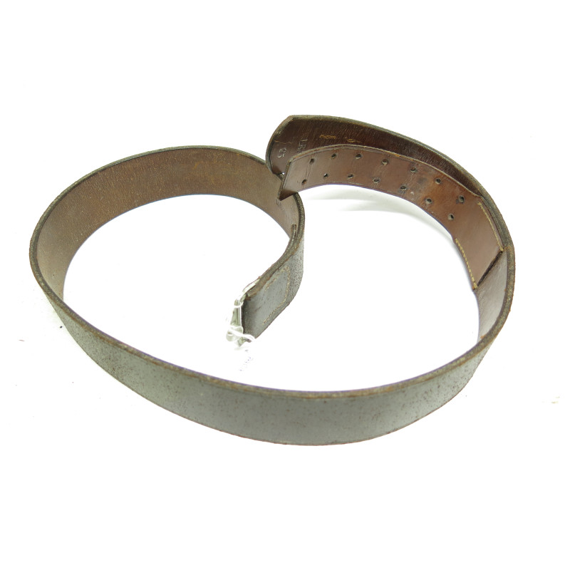 Ceinturon cuir Allemand original daté 1935 crochet alu  ref 86